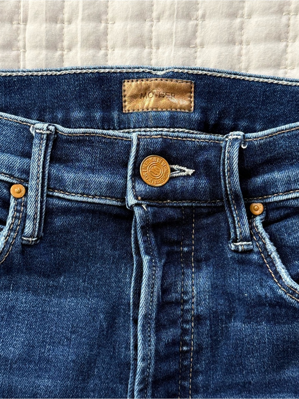 MOTHER The Stunner Ankle Fray Jeans 25 Button Fly Raw Hem - Picture 3 of 7